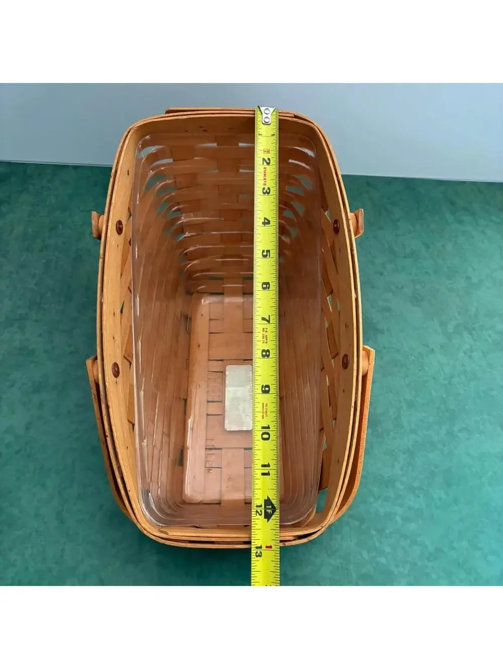 Longaberger Market Basket Signed 2000 Swing Handles Protector Liner Dresden OH
